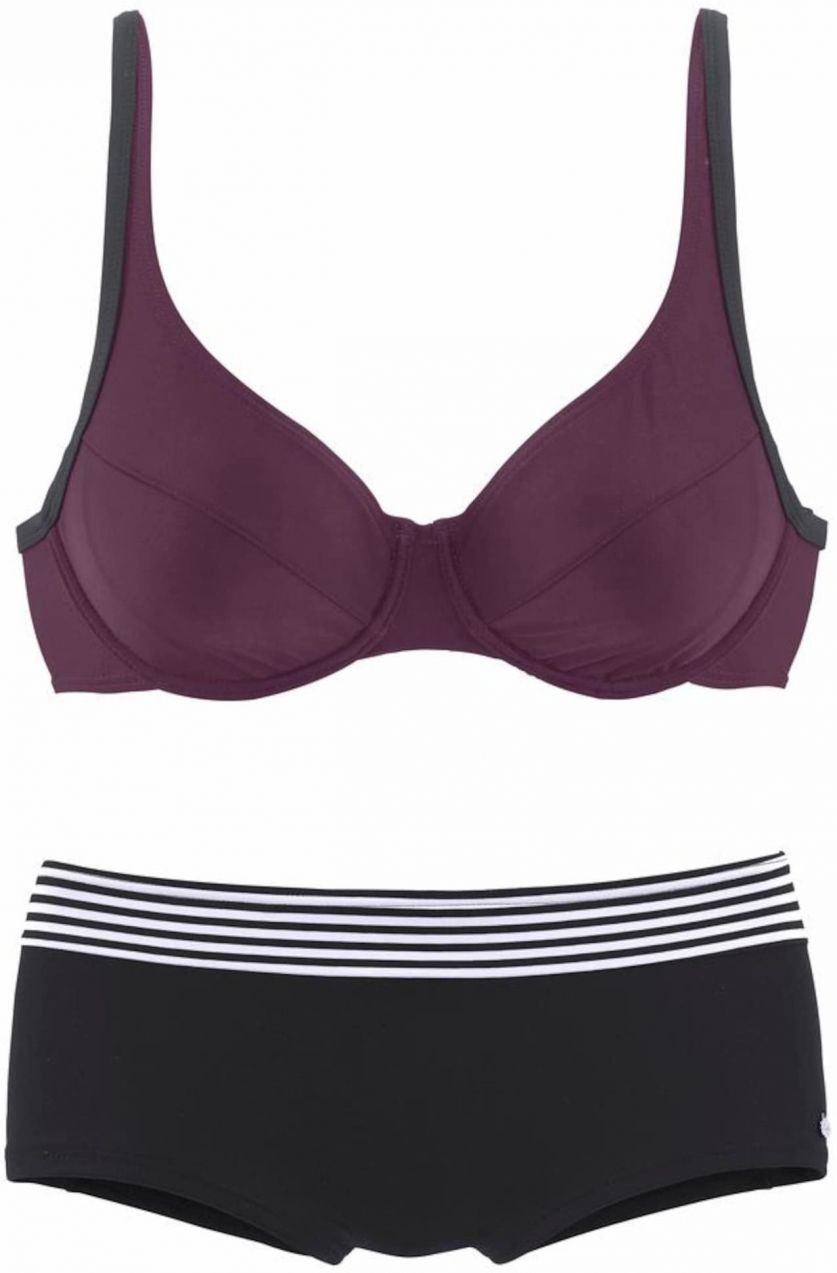 s.Oliver Bikiny  baklažánová / čierna