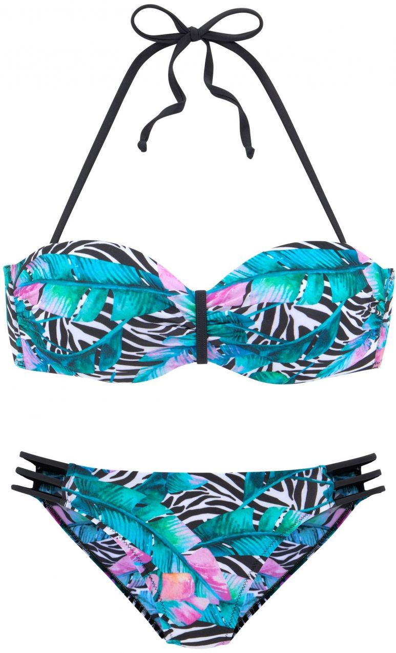VIVANCE Bikiny  modrozelená / orgovánová / čierna / biela