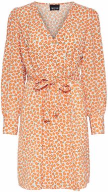 PIECES Šaty 'JOE'  zelená / oranžová / biela