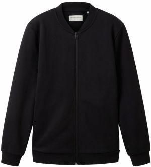 TOM TAILOR DENIM Tepláková bunda  čierna / biela