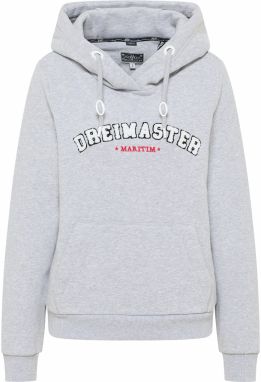 DreiMaster Maritim Mikina  sivá melírovaná / krvavo červená / čierna / biela
