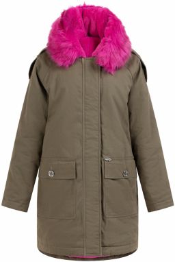 MYMO Zimná parka  olivová / fuksia