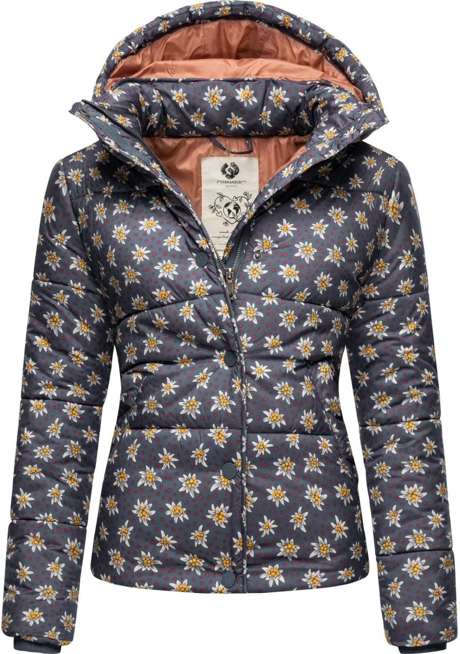 Ragwear Zimná bunda  modrosivá / žltá / ružová / biela