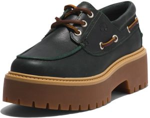 TIMBERLAND Šnurovacie topánky 'Stone Street 3 Eye Boat'  hnedá / tmavozelená