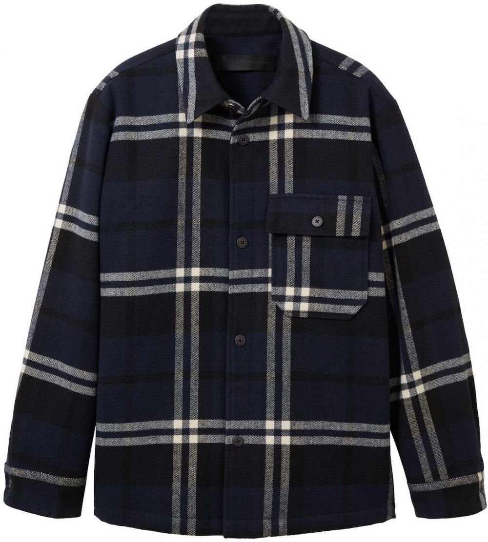 TOM TAILOR DENIM Prechodná bunda  tmelová / námornícka modrá / antracitová