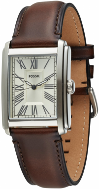 FOSSIL Analógové hodinky 'CARRAWAY'  čokoládová / strieborná