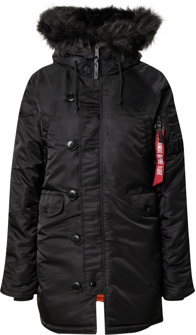 ALPHA INDUSTRIES Zimná bunda  červená / čierna / biela