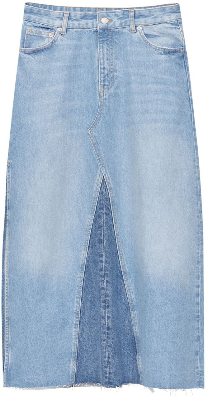 Pull&Bear Sukňa  modrá denim / svetlomodrá
