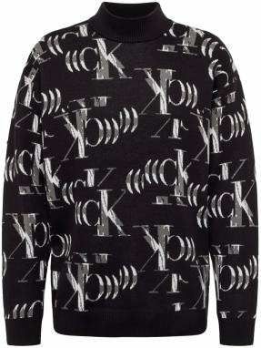 Calvin Klein Jeans Sveter 'Hyper'  sivá / čierna / biela