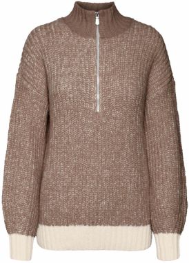 VERO MODA Sveter 'CHIARA'  béžová / hnedá
