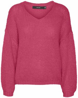 VERO MODA Sveter 'ADA'  tmavoružová
