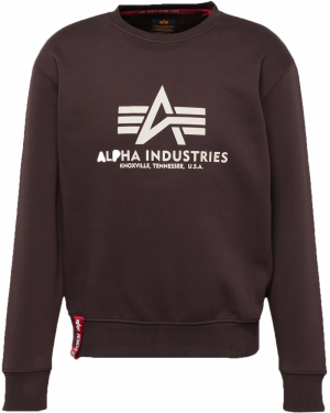 ALPHA INDUSTRIES Mikina  hnedá / biela