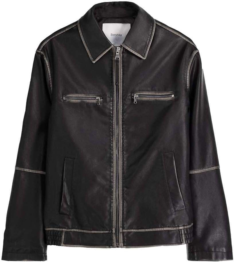 Bershka Prechodná bunda  hnedá / kapučíno