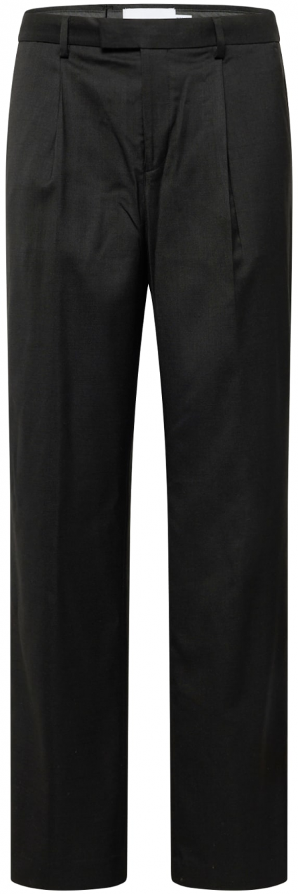 TOPMAN Plisované nohavice  čierna