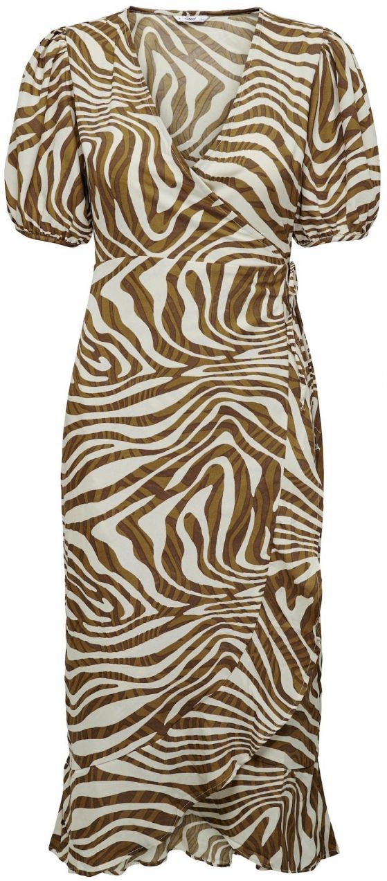 ONLY Šaty 'CHICAGO'  béžová / tmavohnedá