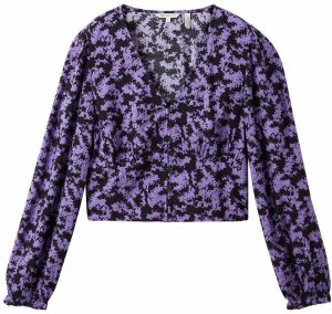 TOM TAILOR DENIM Blúzka  fialová / čierna