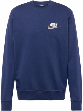 Nike Sportswear Mikina  tmavomodrá / striebornosivá / biela