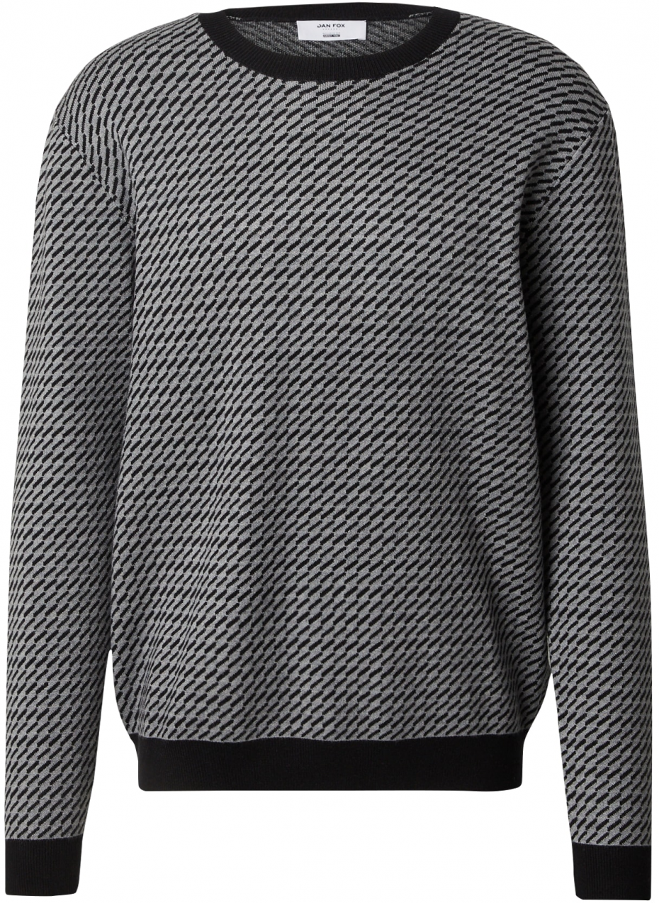 DAN FOX APPAREL Sveter 'Devin'  sivá / čierna