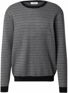 DAN FOX APPAREL Sveter 'Devin'  sivá / čierna