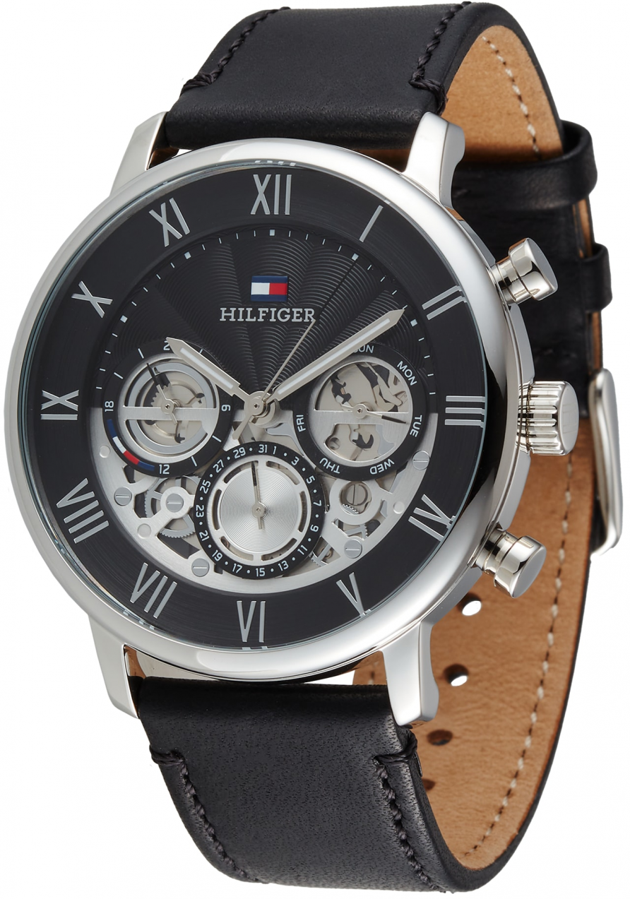 TOMMY HILFIGER Analógové hodinky  čierna / strieborná