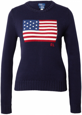 Polo Ralph Lauren Sveter  modrá / námornícka modrá / červená / biela