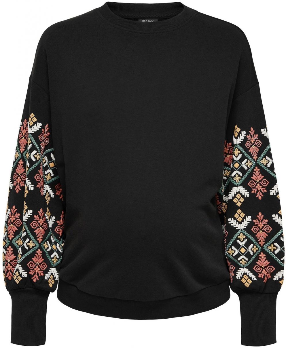 Only Maternity Mikina 'Brooke'  pastelovo zelená / svetločervená / čierna / biela