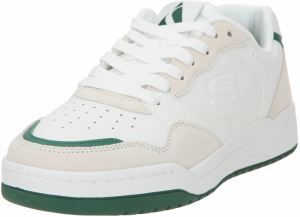 SKECHERS Nízke tenisky  svetlobéžová / tmavozelená / biela