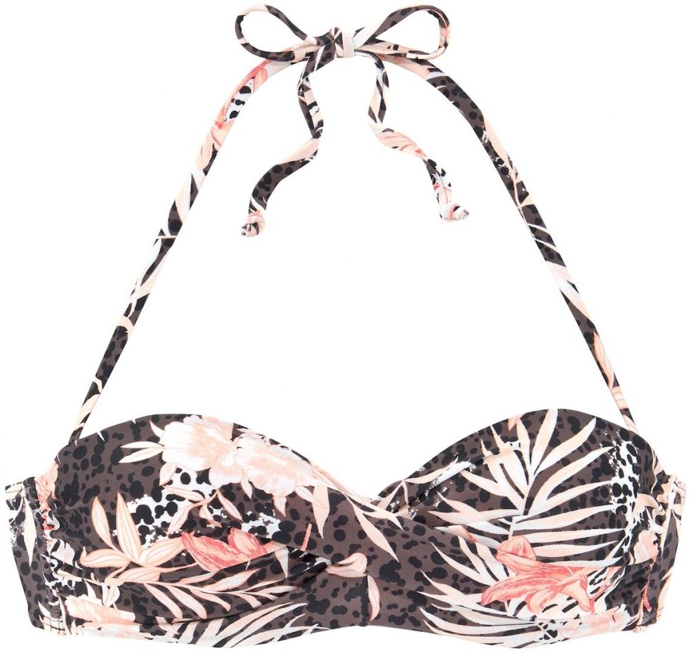 BUFFALO Bikinový top  béžová / hnedá / ružová / čierna
