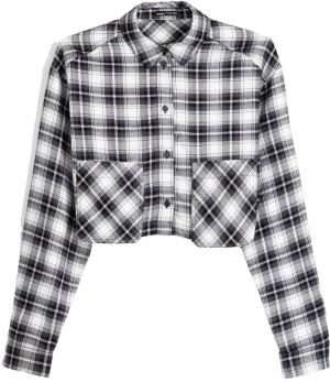 Bershka Blúzka  čierna / biela