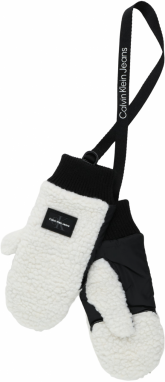 Calvin Klein Jeans Palčiaky 'Sherpa'  čierna / biela