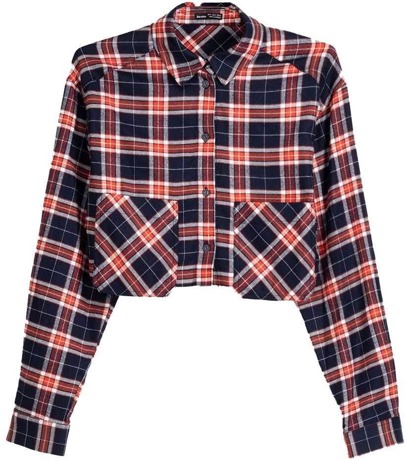 Bershka Blúzka  námornícka modrá / grenadínová / biela