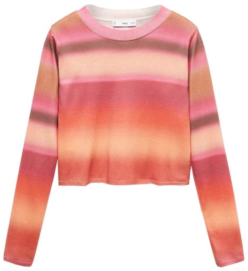 MANGO Sveter 'tyedye'  hnedá / oranžová / ružová / červená
