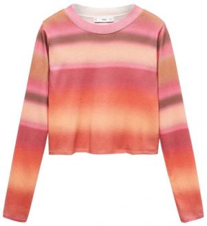 MANGO Sveter 'tyedye'  hnedá / oranžová / ružová / červená