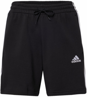 ADIDAS SPORTSWEAR Športové nohavice 'Essentials French Terry 3-Stripes'  čierna / biela