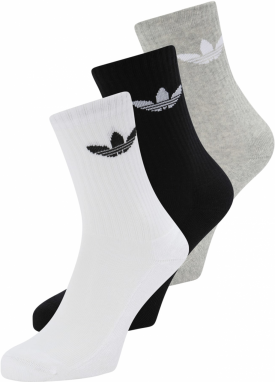 ADIDAS ORIGINALS Ponožky 'Trefoil Cushion Crew '  sivá melírovaná / čierna / biela