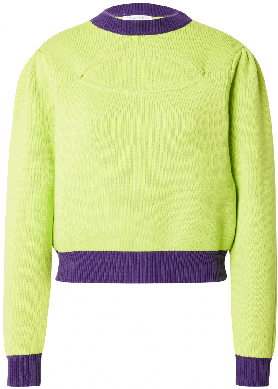 Olivia Rubin Sveter 'CALUM'  jablková / tmavofialová