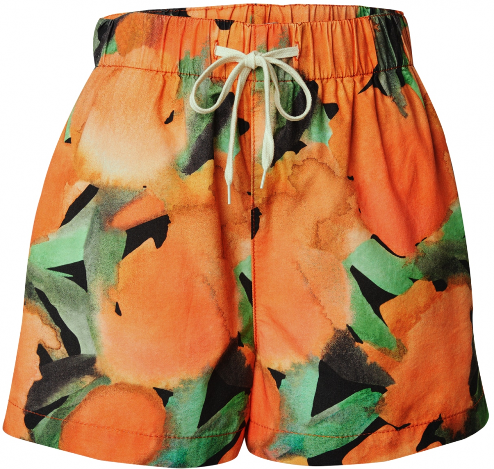 TOPSHOP Nohavice  zelená / oranžová / čierna
