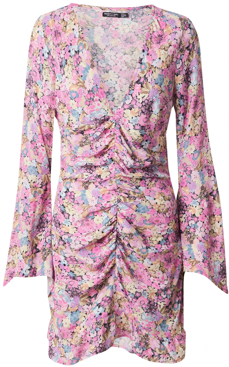 Nasty Gal Šaty  piesková / svetlomodrá / ružová / svetloružová