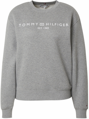 TOMMY HILFIGER Mikina  sivá melírovaná / biela