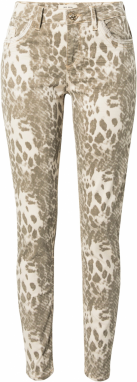 MOS MOSH Nohavice  béžová / svetlobéžová / hnedá melírovaná / strieborná