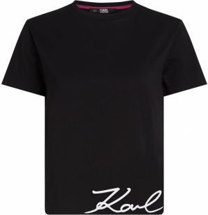 Karl Lagerfeld Tričko  čierna / biela