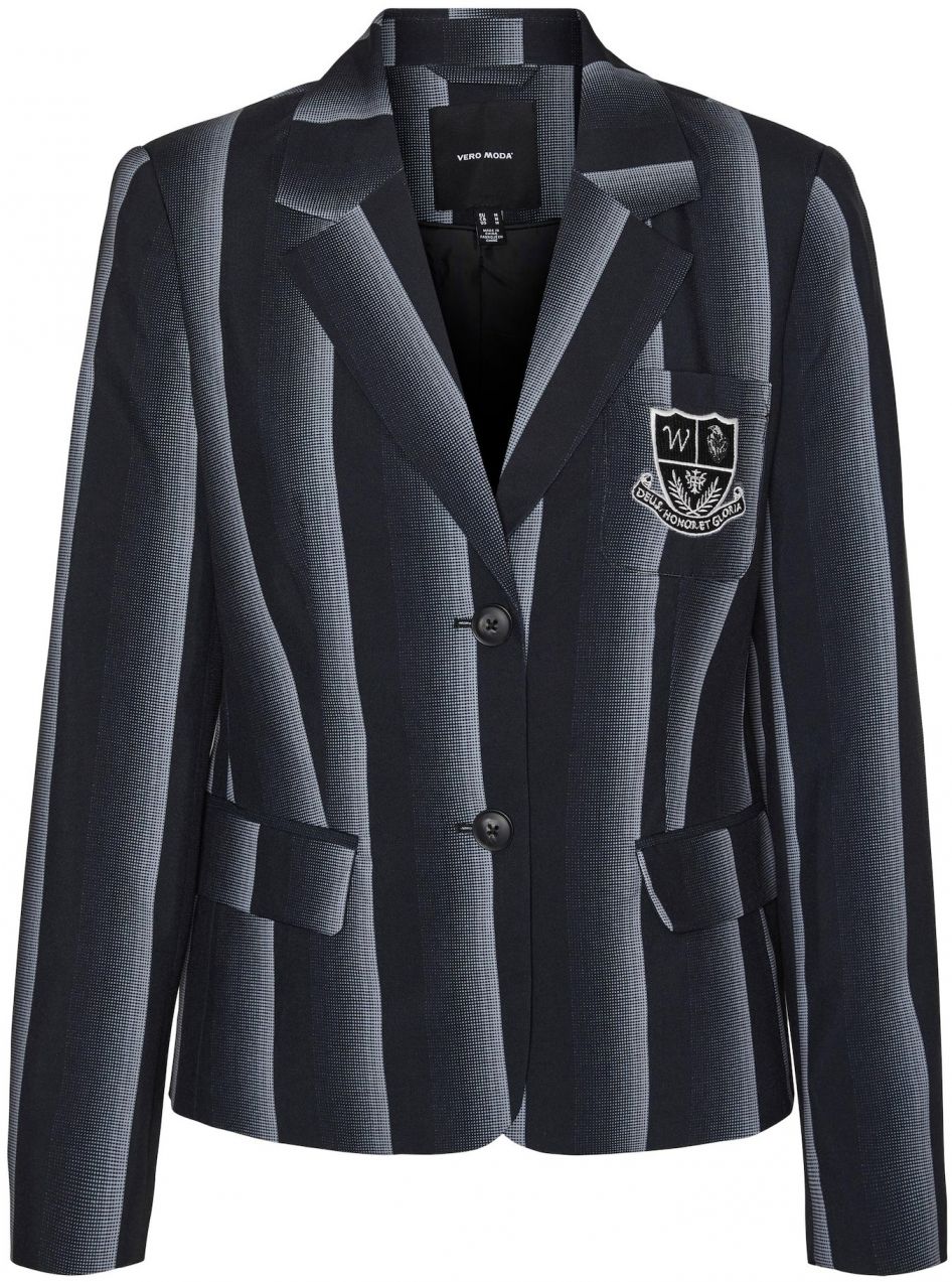 VERO MODA Blejzer 'MORTICIA'  striebornosivá / svetlosivá / čierna
