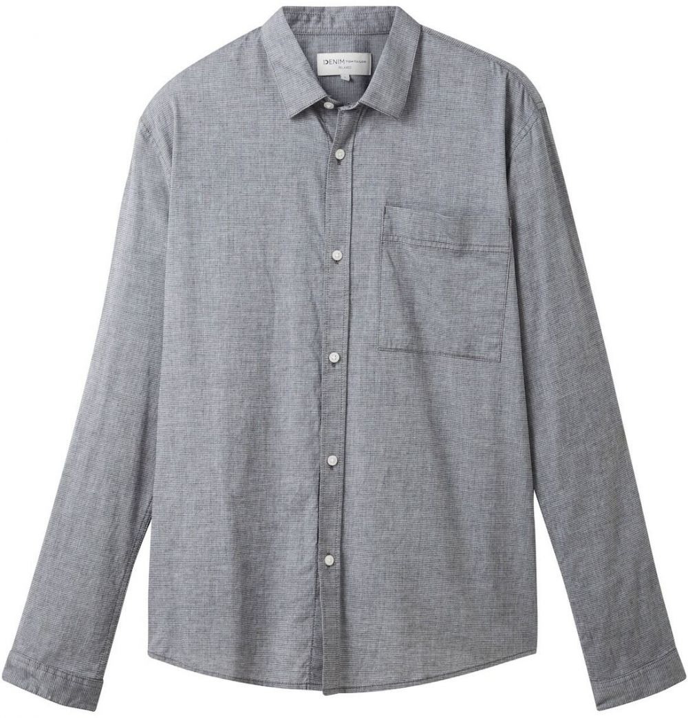 TOM TAILOR DENIM Košeľa  sivá melírovaná