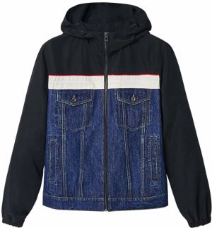 Desigual Prechodná bunda  modrá denim / červená / čierna / biela