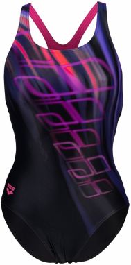 ARENA Športové jednodielne plavky 'SHADING SWIM PRO BACK'  fialová / neónovo ružová / čierna