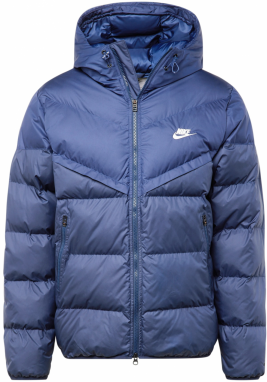Nike Sportswear Zimná bunda  námornícka modrá / biela