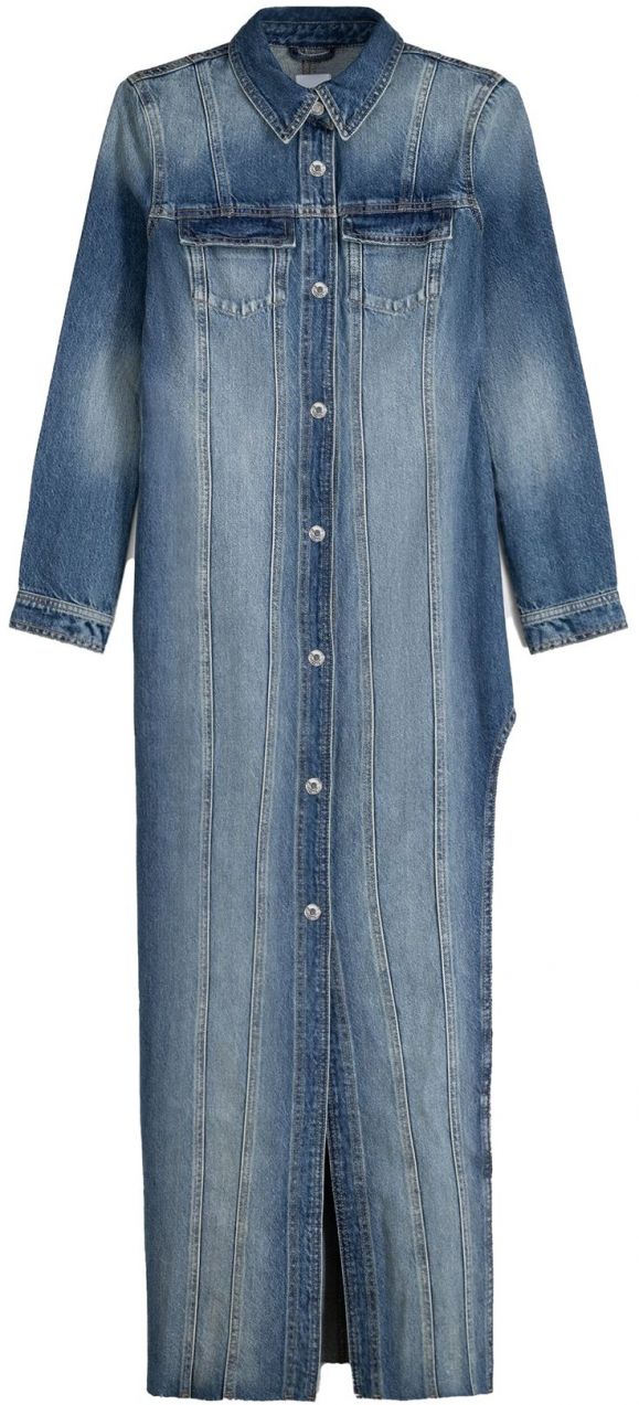 Bershka Košeľové šaty  modrá denim