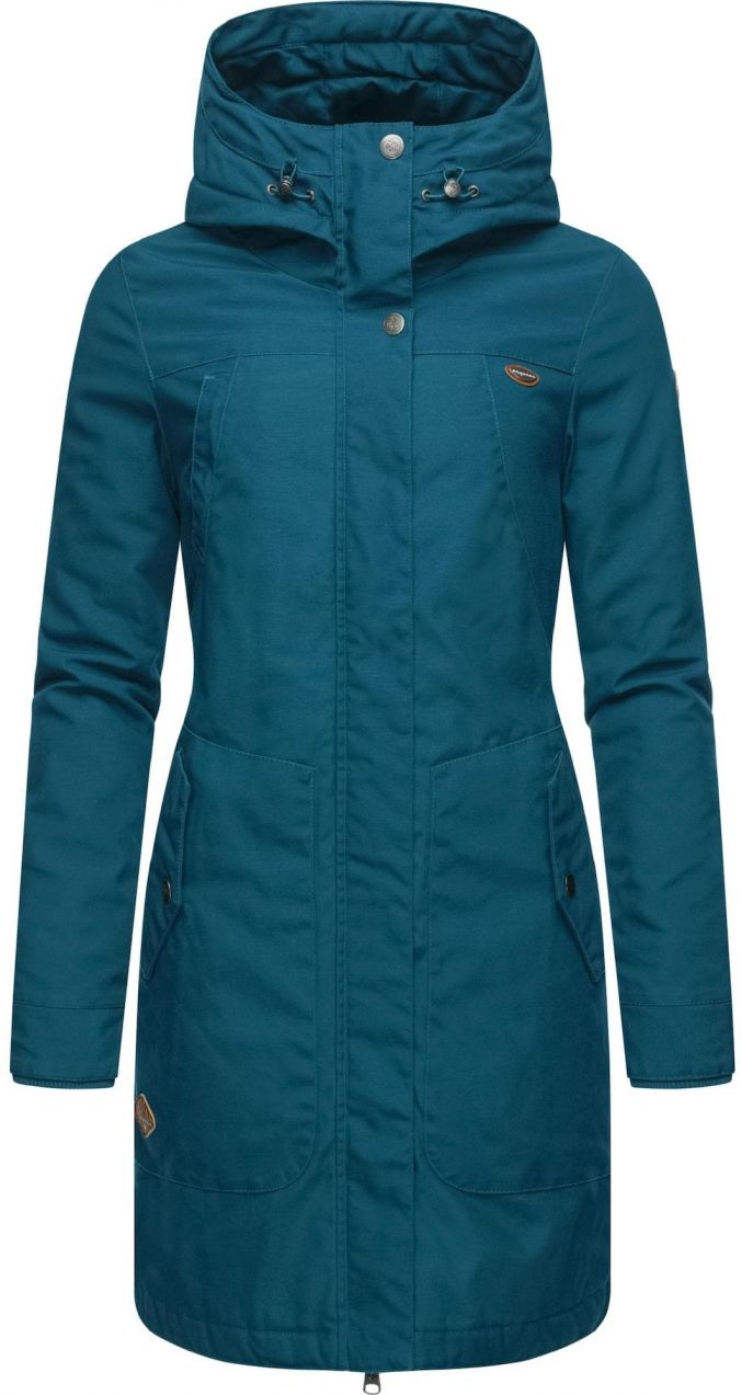 Ragwear Zimný kabát 'Jannisa'  hnedá / tmavozelená / čierna / biela