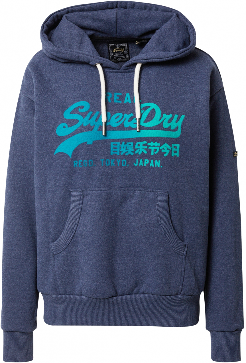 Superdry Mikina  tyrkysová / modrozelená / modrá melírovaná