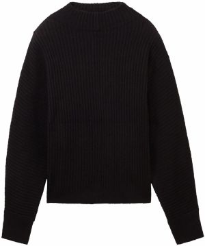 TOM TAILOR DENIM Sveter  čierna